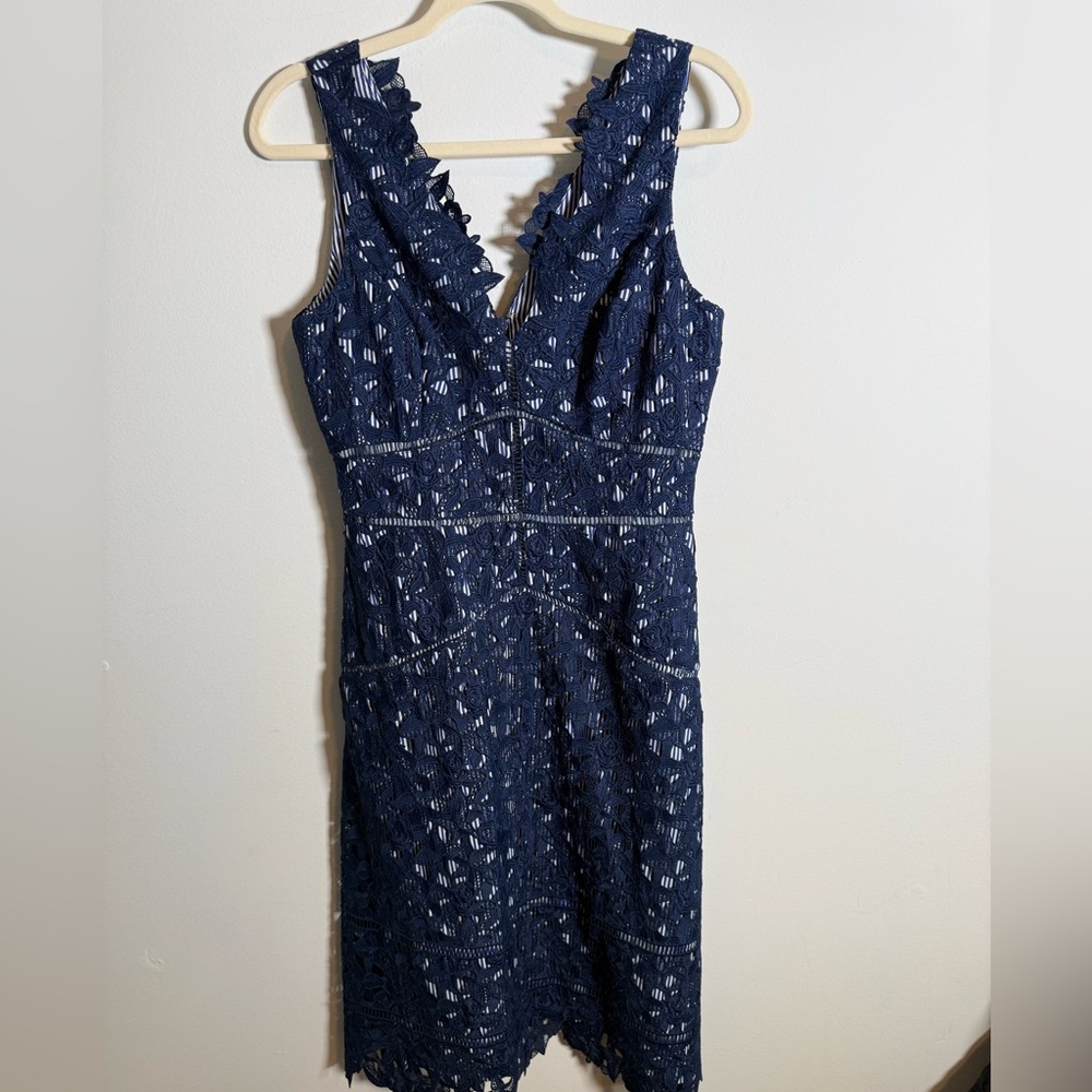 Vineyard Vines Kentucky Derby Lace Fit & Flare Dress Navy Blue Size 4‎ 145th